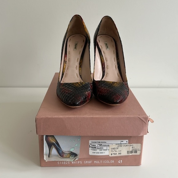 Miu Miu Multicolor Python print high heel pumps - Picture 8 of 8